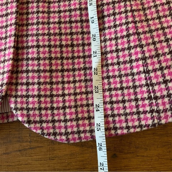 J Crew Campbell Pink Brown Houndstooth Wool Blazer Prep School Academia … - Picture 13 of 15